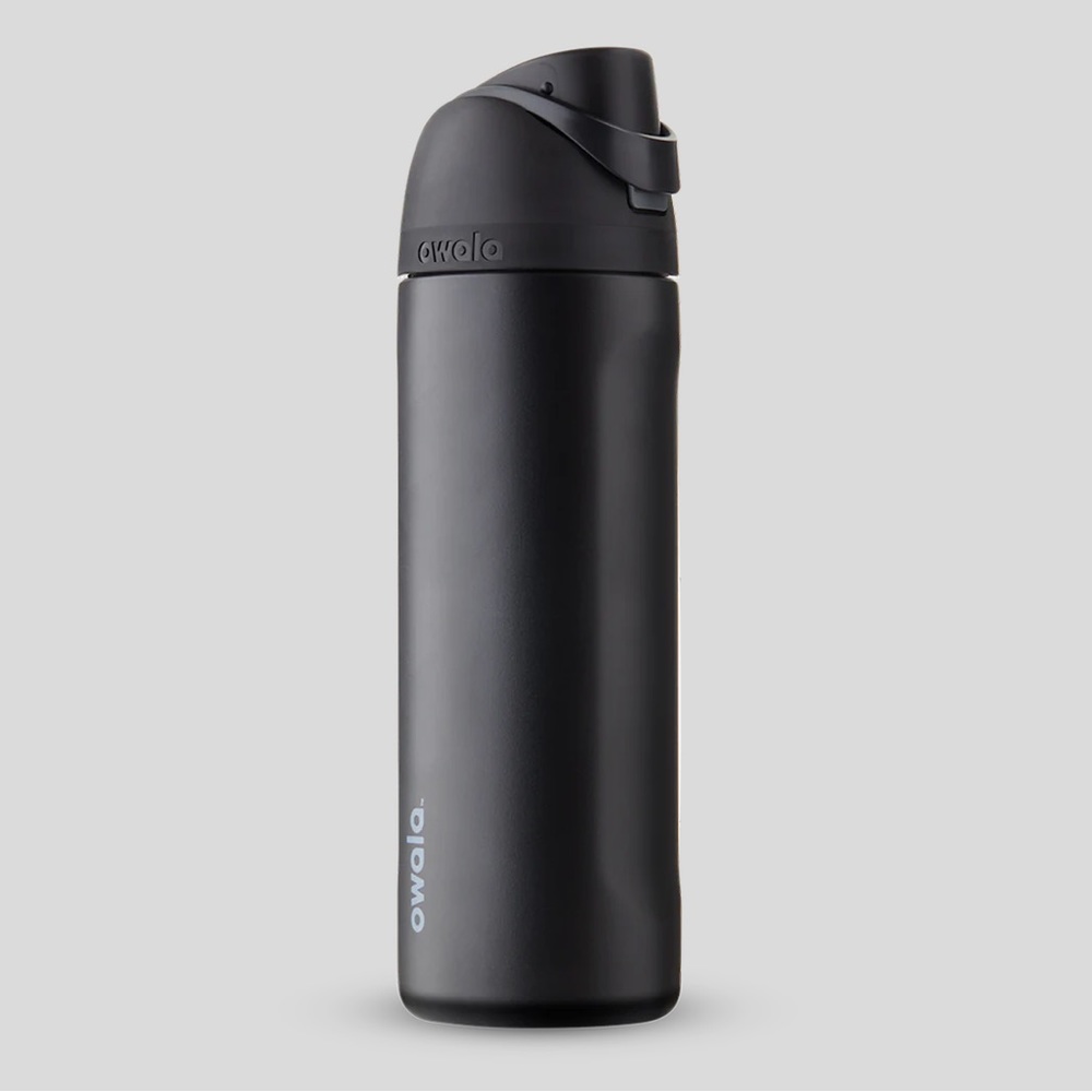 Owala FreeSip 24 oz Stainless Steel Bottle, color is Very Very Dark